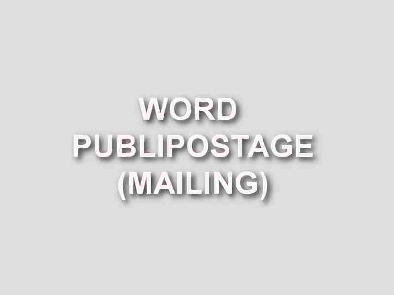 formation word publipostage